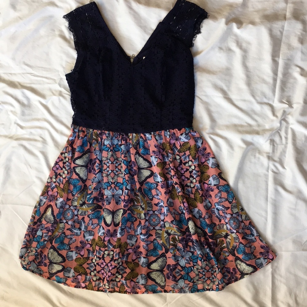 Xhilaration Fit and Flare Butterfly Dress